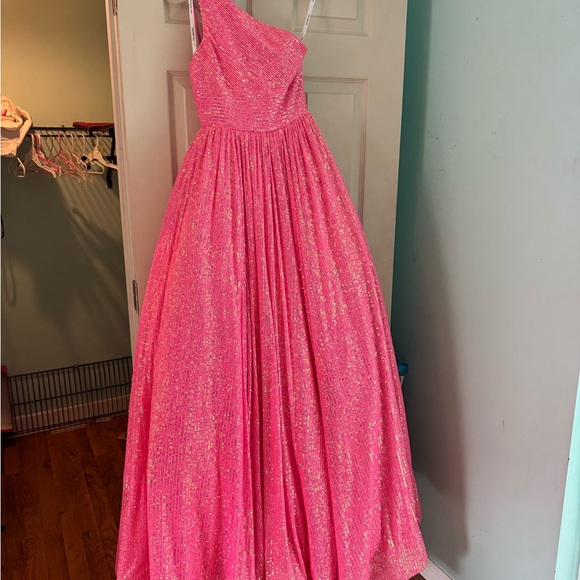 Sherri Hill Vibrant Pink Gown - Picture 3 of 5